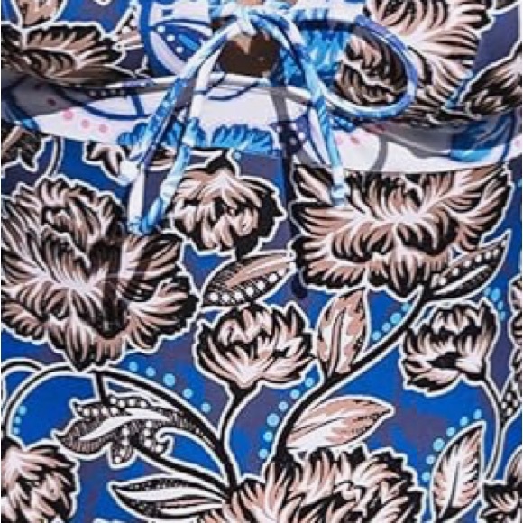 Cupshe Floral V-Neck, Self-Tie Back, Tummy Control Front One Piece Swimsuit - Picture 7 of 15